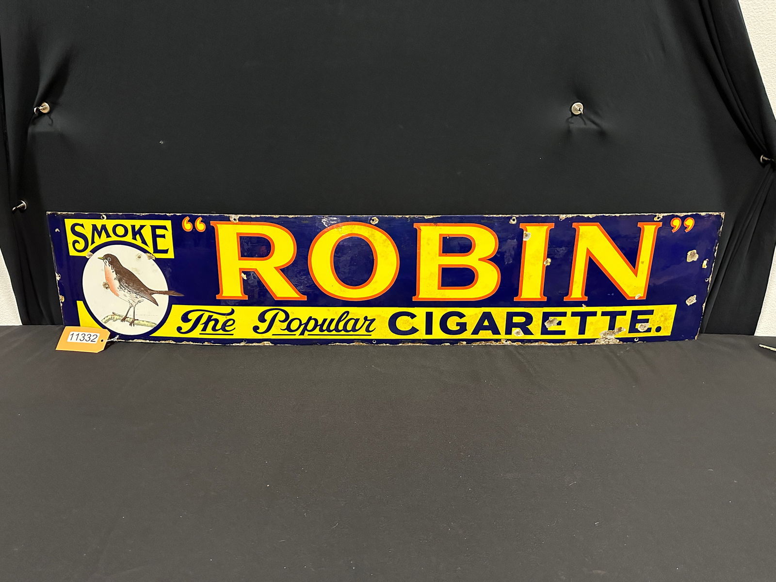 Robin tobacco smoke Cigarette porcelain dealer sign (1 of 2)