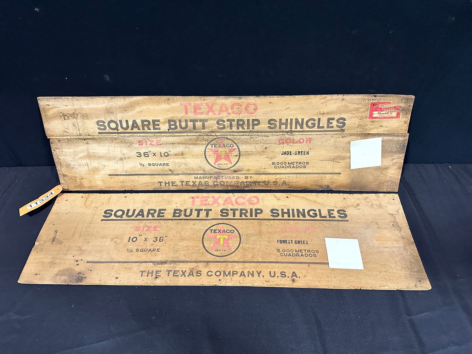 2 Texaco wood crate butt strip shingles sign (1 of 3)