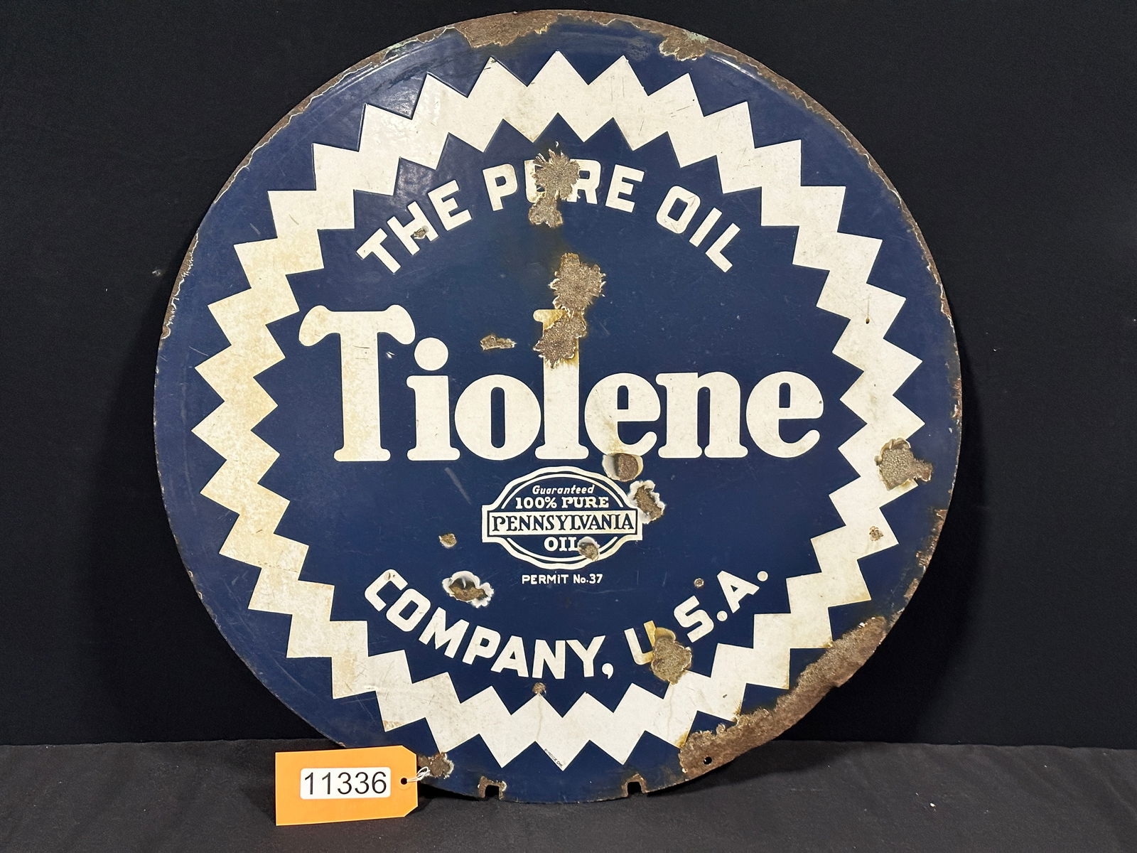 Tiolene pure oil porcelain sign (1 of 2)