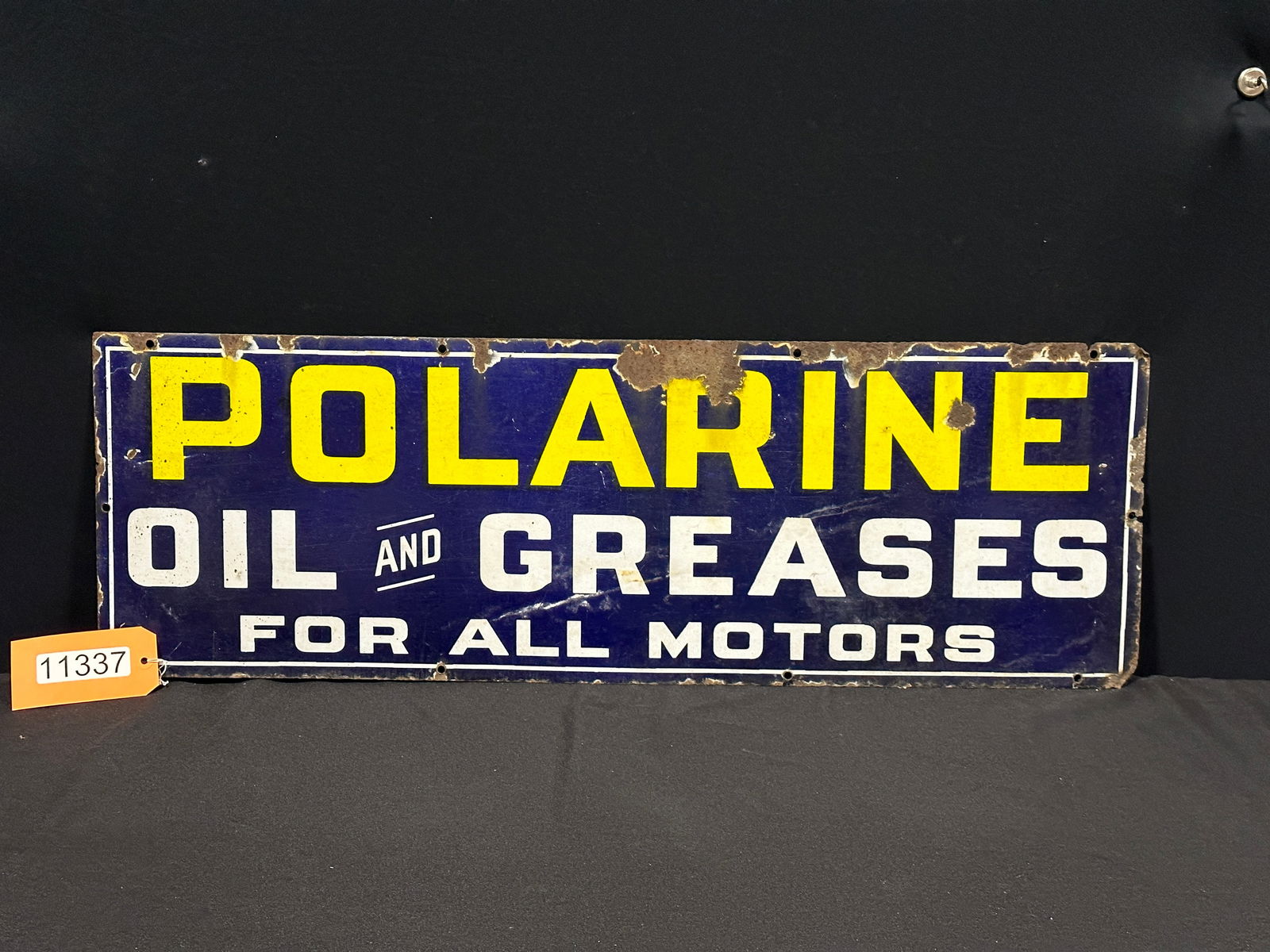 Polarine oil and grease porcelain dealer sign (1 of 2)