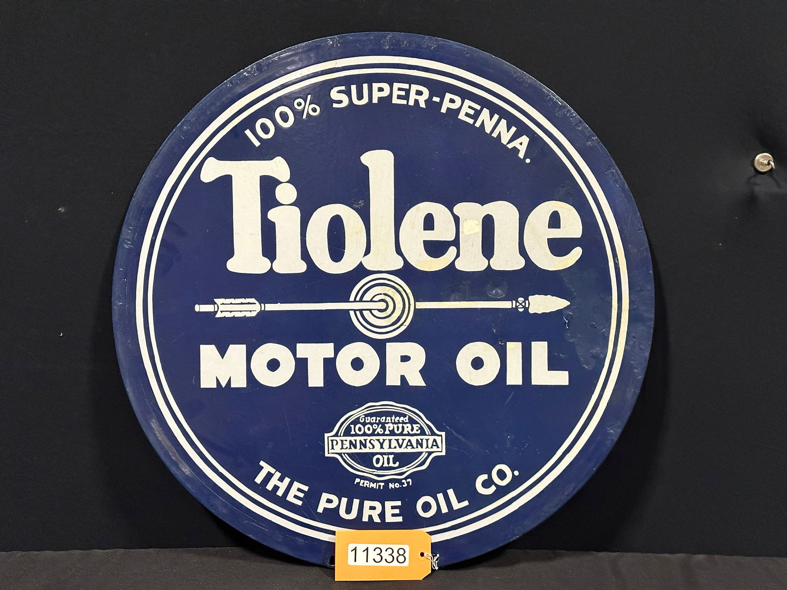 Tiolene pure motor oil porcelain sign (1 of 2)