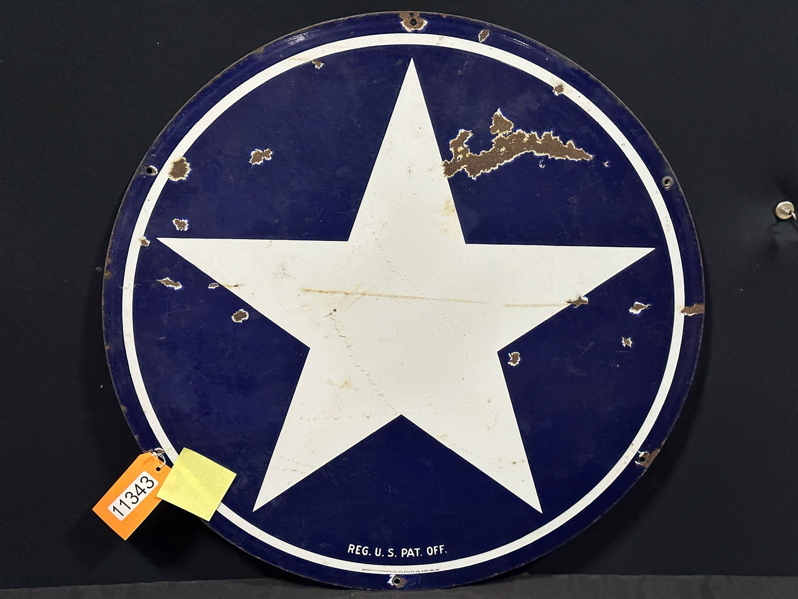 White star gasoline porcelain gas sign (1 of 2)