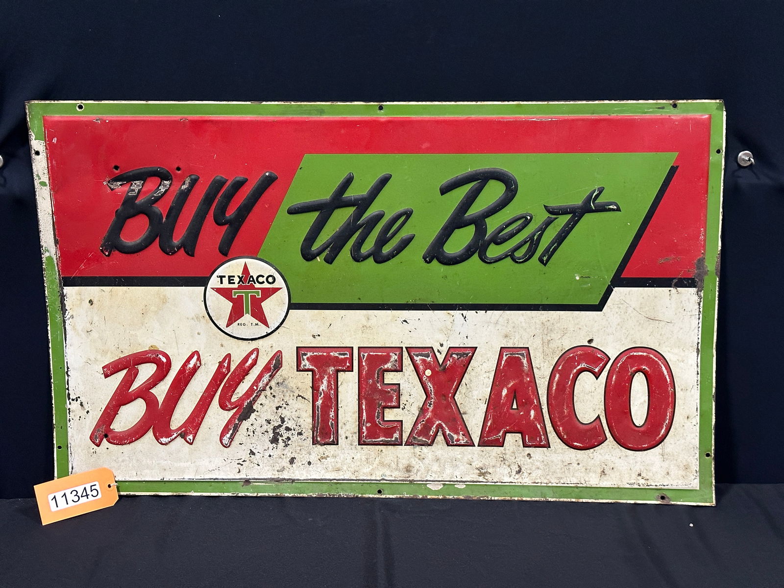 Texaco buy the best tin metal gas dealer sign (1 of 2)