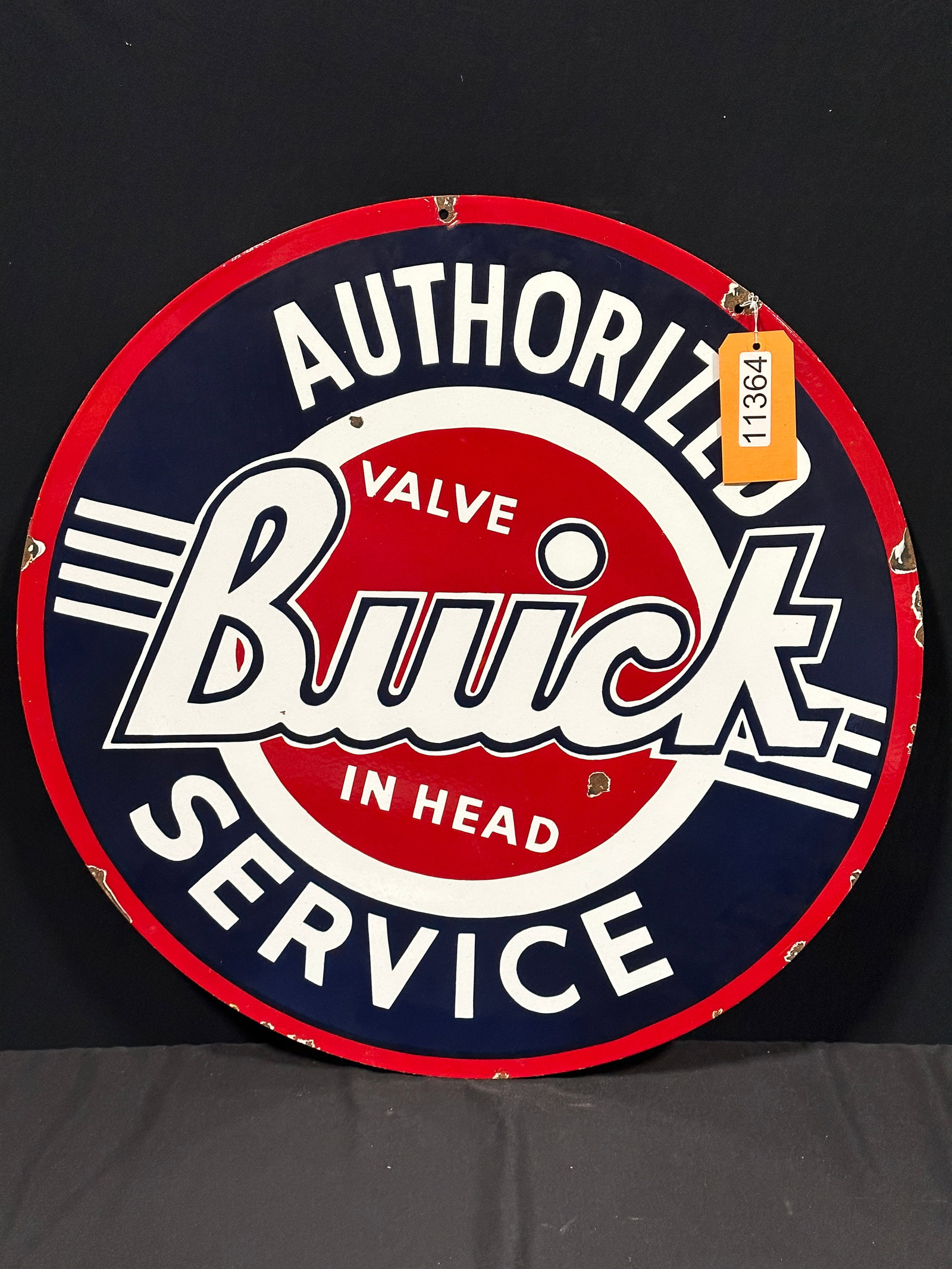 30" Buick valve in head Porcelain sign: DSP (double sided porcelain) Reproduction 30? Buick porcelain sign. 30" H.