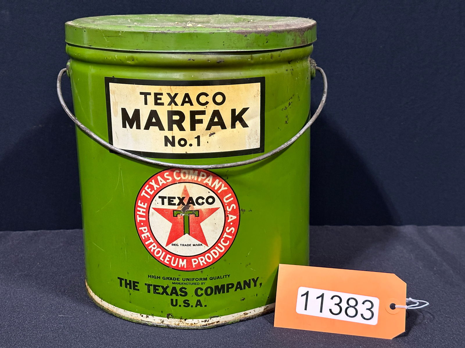 25 pound Texaco Marfak No 1 motor oil can (1 of 2)
