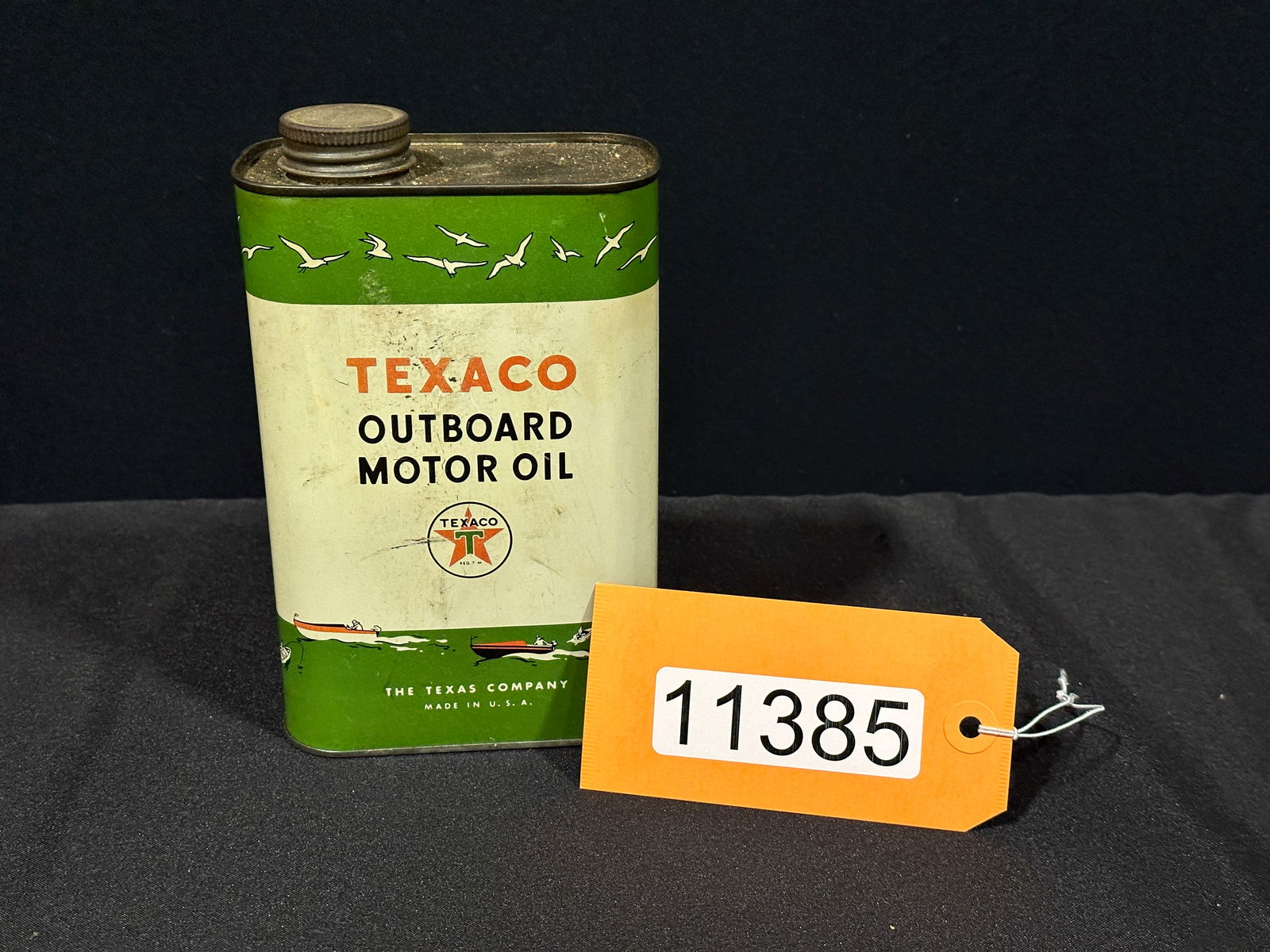 Texaco outboard motor oil quart oil can (1 of 2)