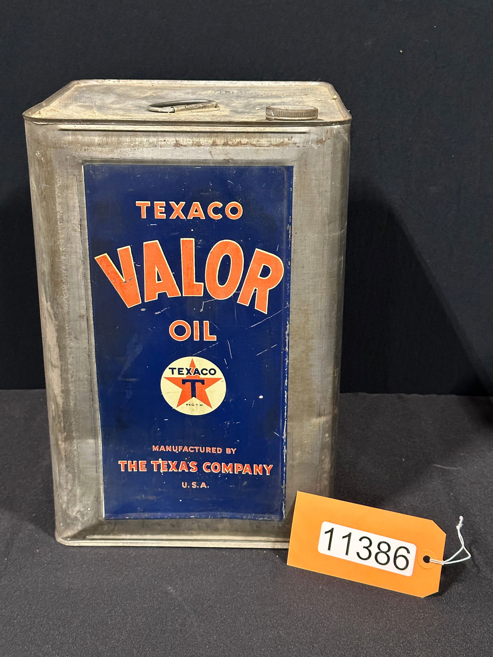 Texaco Valor motor oil can 5 gallon (1 of 2)