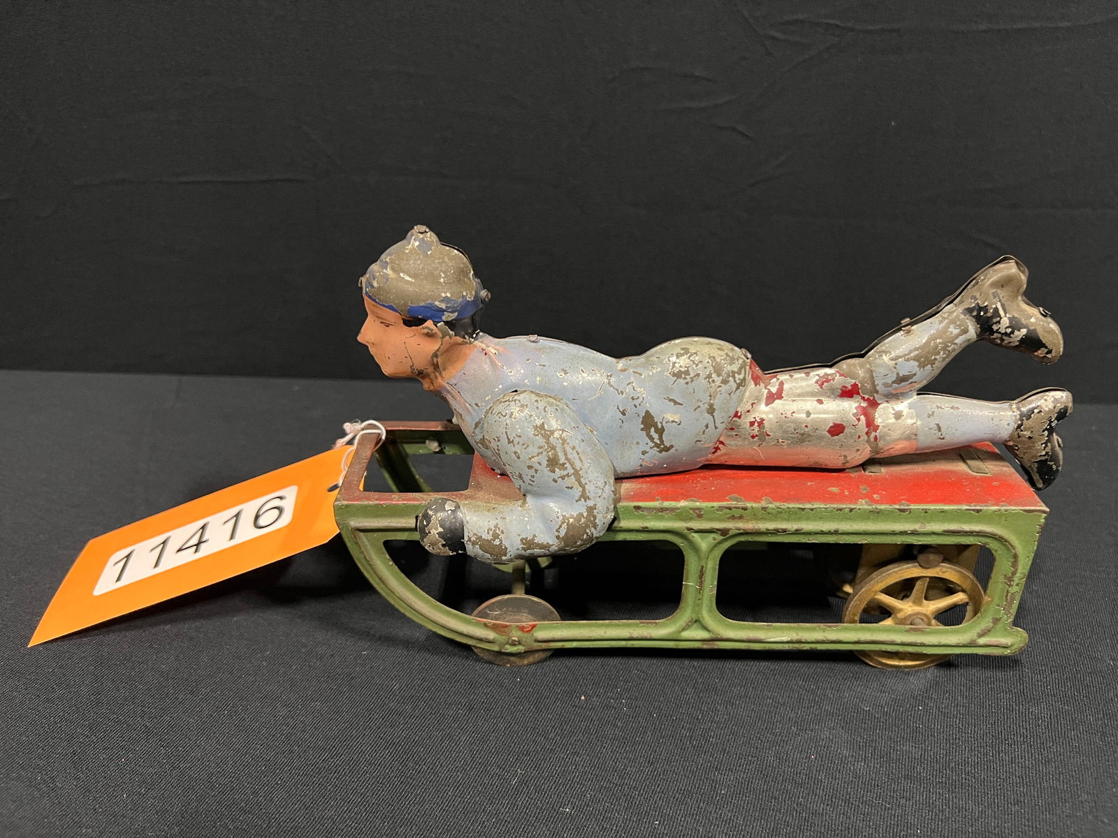 Dayton Boy on sled pressed steel toy (1 of 4)