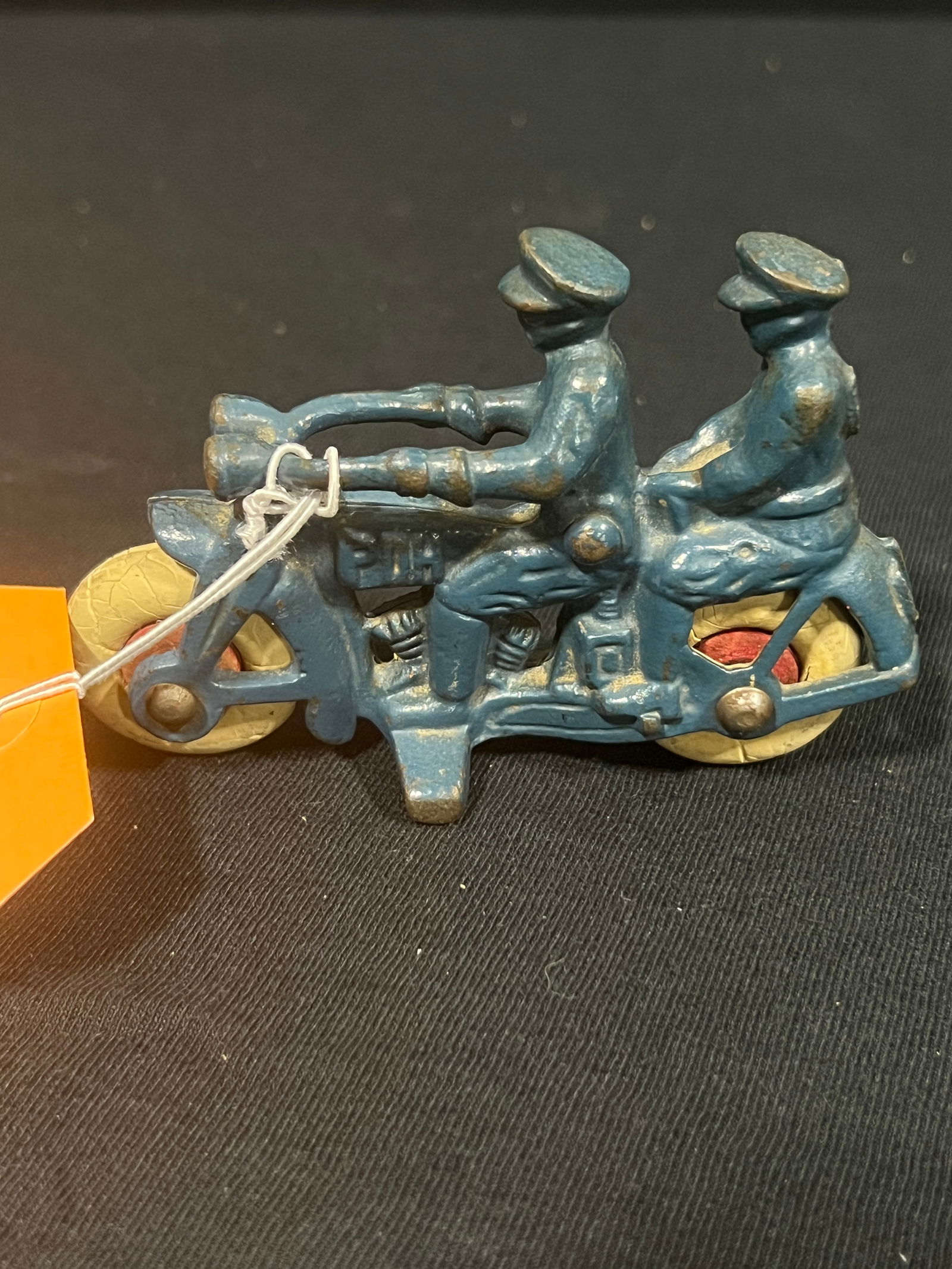 Hubley blue Cast Iron toy PDH motorcycle tandem rider (1 of 4)