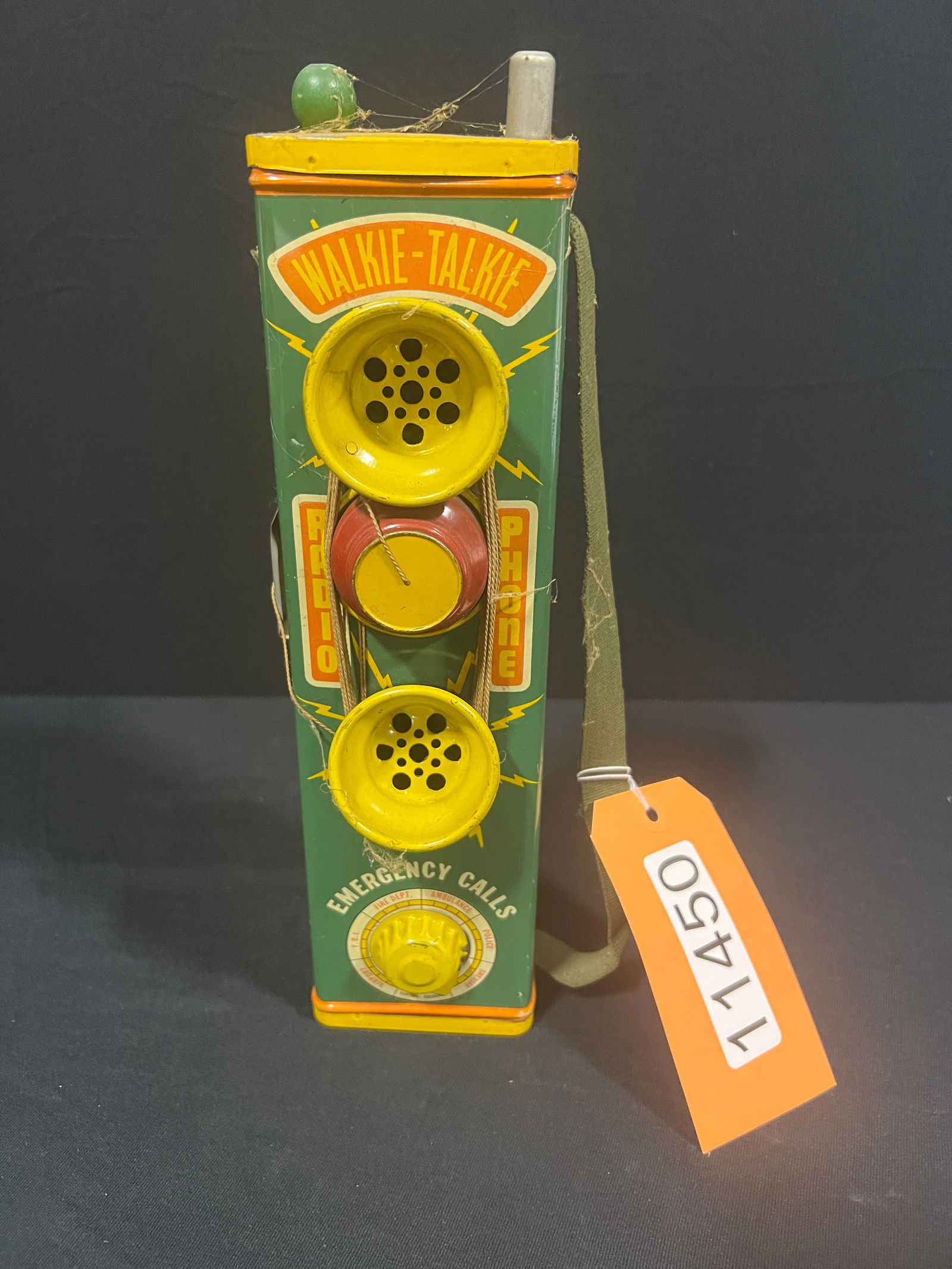 1940's Tudor Tin litho walkie talkie radio phone toy (1 of 4)
