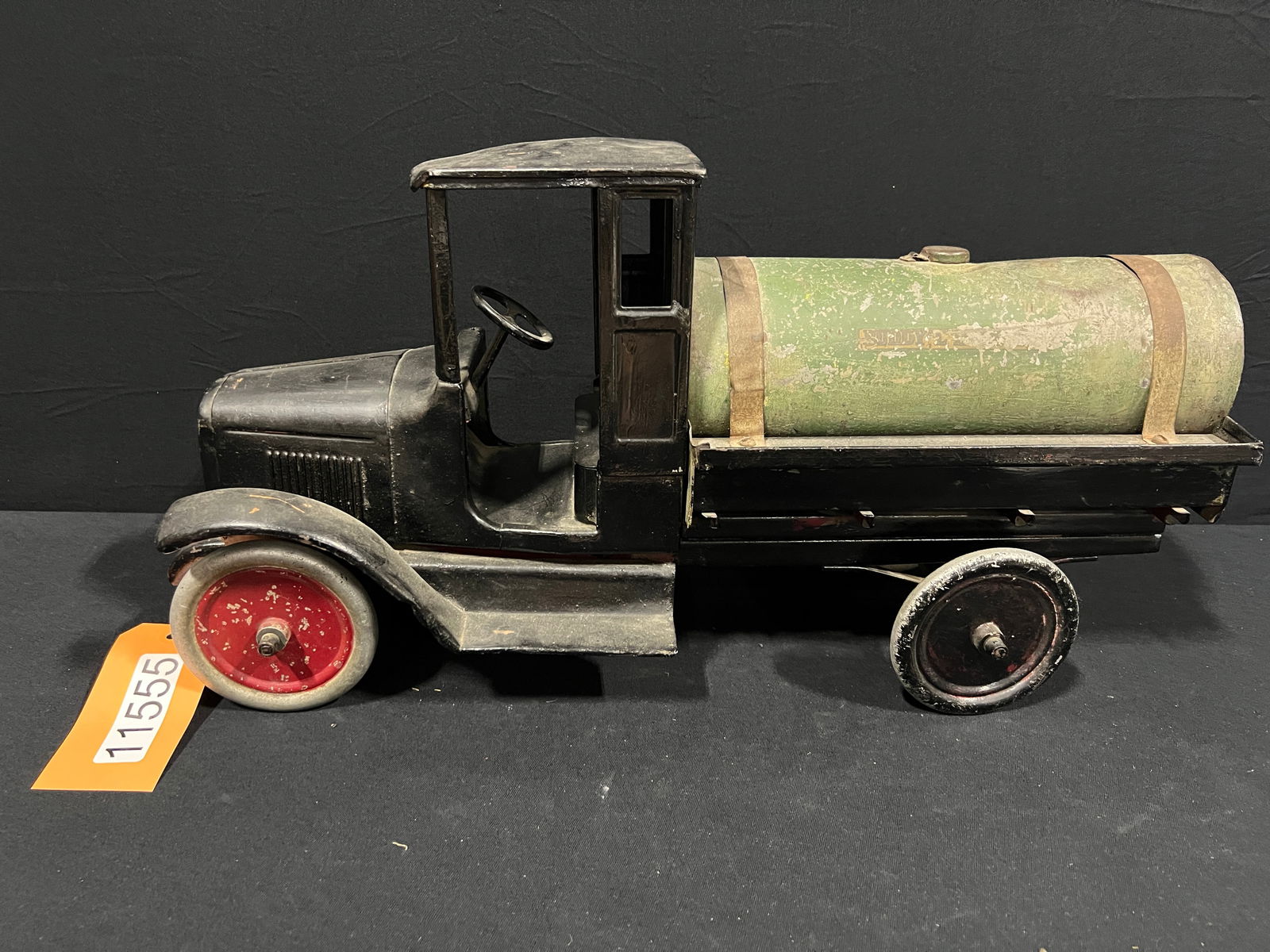 Buddy L Tank Line pressed steel truck toy: Buddy L tank line truck. 24" H x 12" W x 7" D.