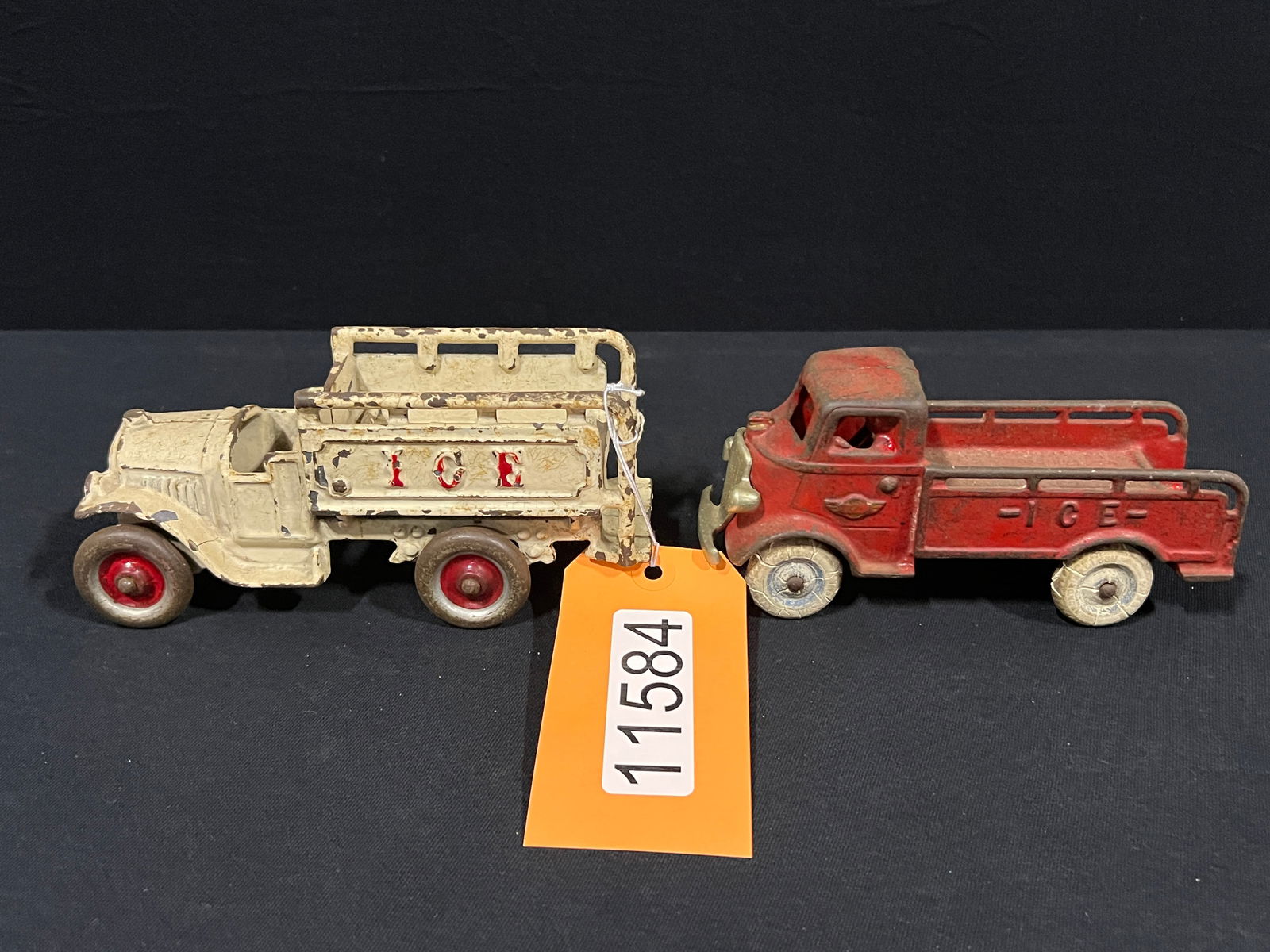 Arcade cast iron ice truck + white ice truck (1 of 2)