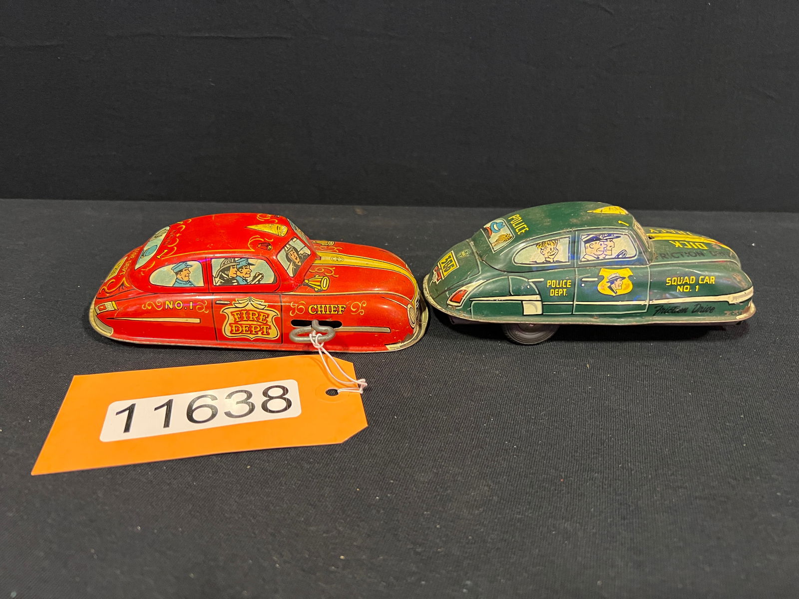 Marx wind up fire chief dick tracy friction metal toy (1 of 4)