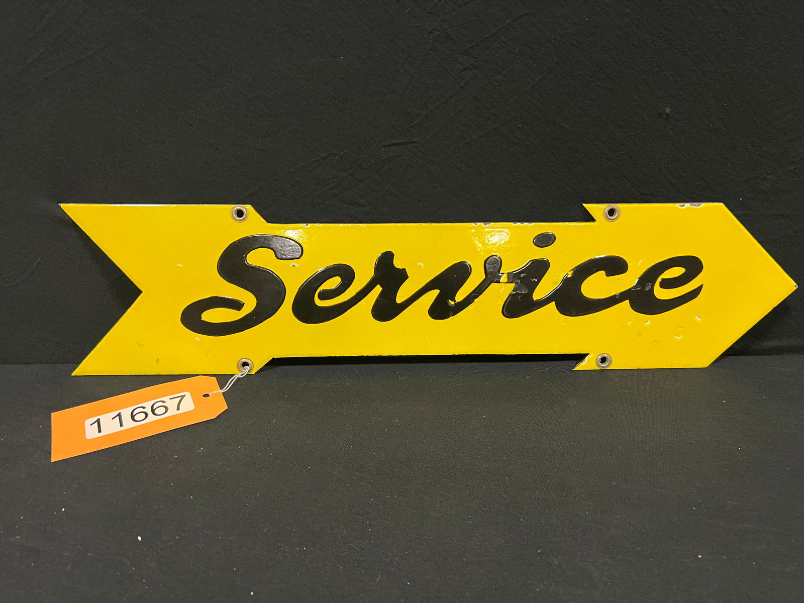 Yellow service arrow porcelain sign (1 of 2)