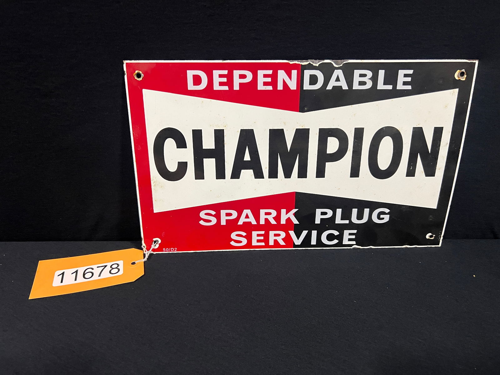 SSP porcelain Dependable Champion spark plug sign (1 of 1)