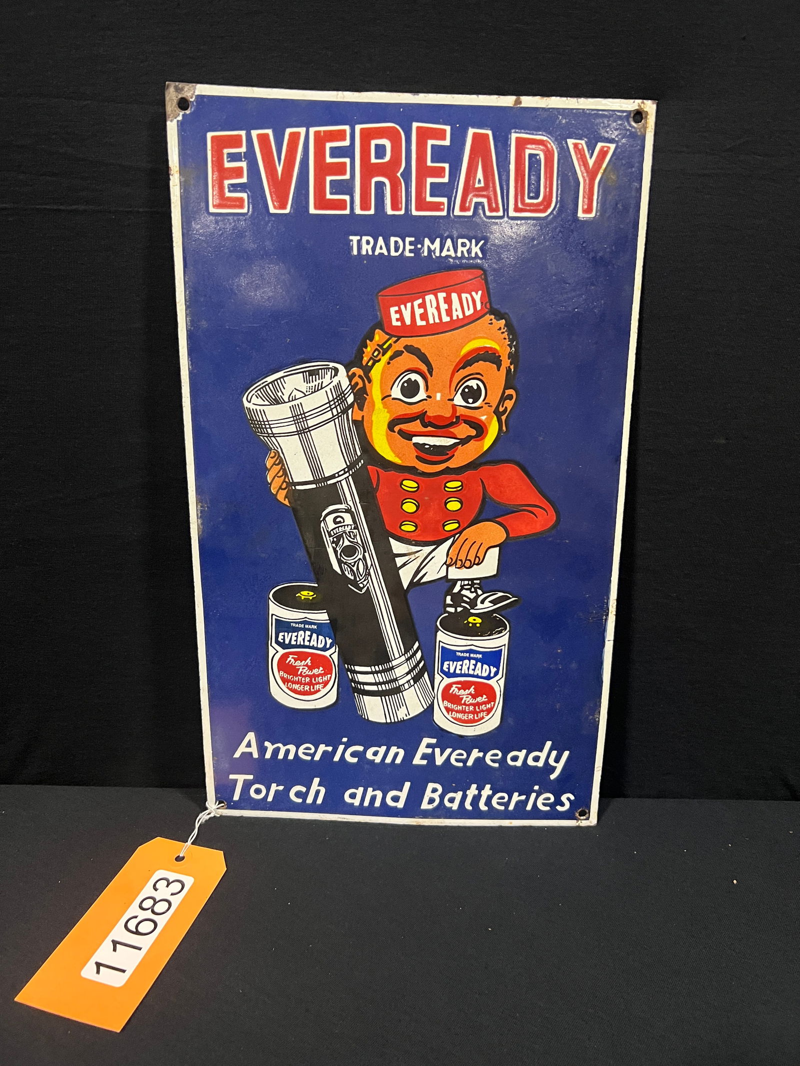 Eveready flashlight reproduction battery sign (1 of 1)