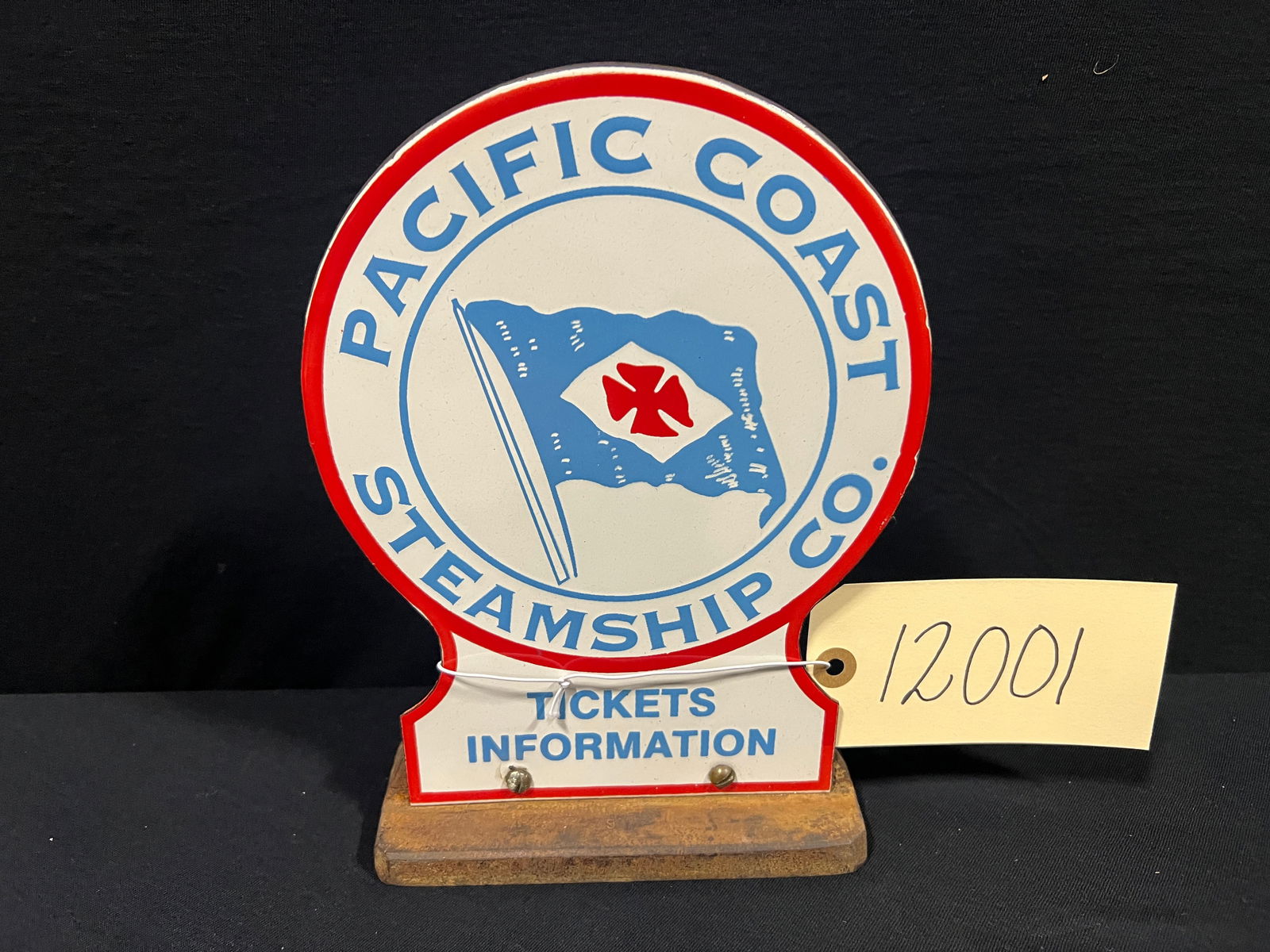Pacific Coast Steamship Co porcelain display boat sign (1 of 1)