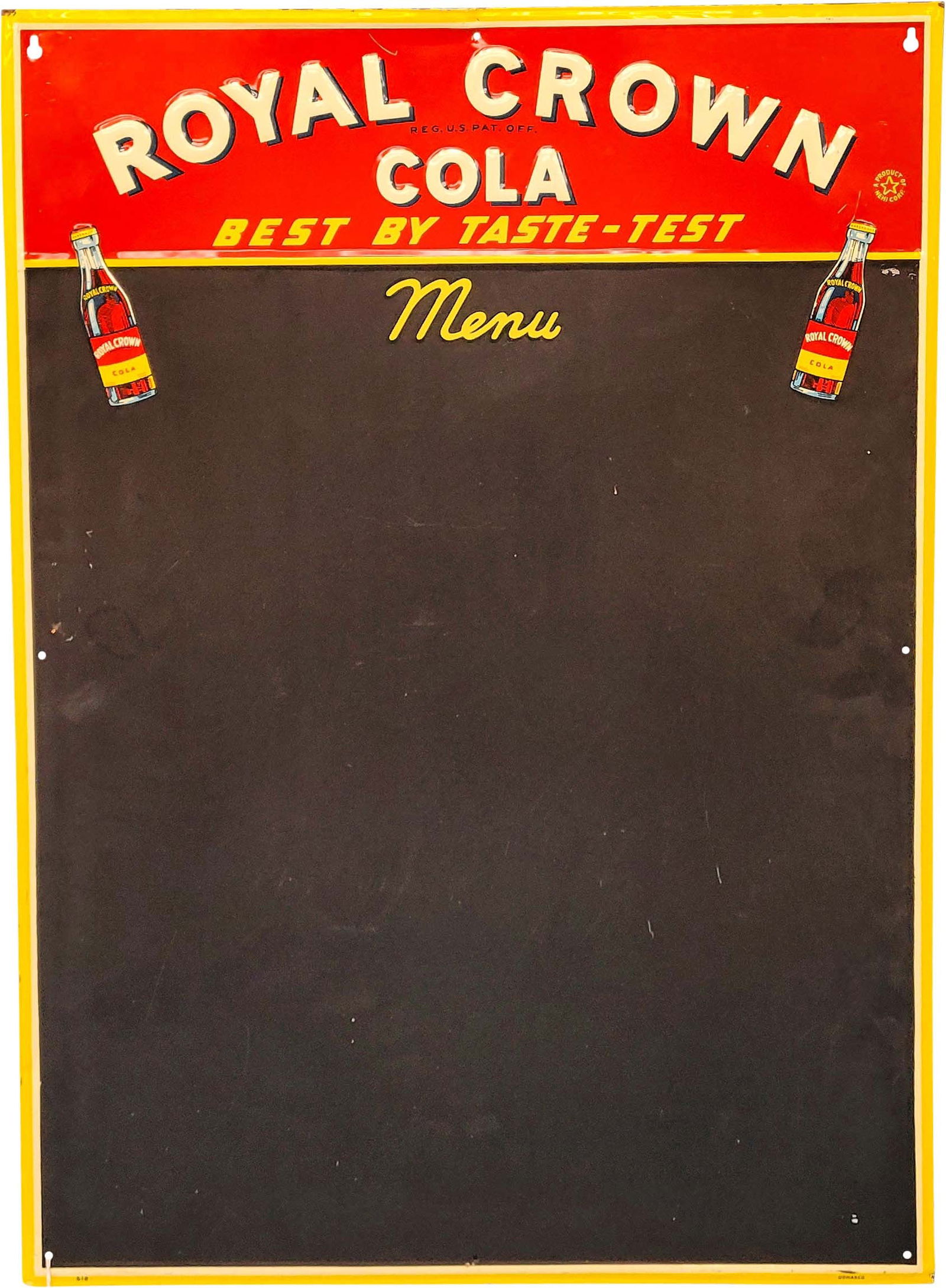 Royal Crown Cola Embossed Menu Sign (1 of 2)