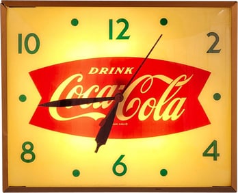 Drink Coca-Cola Fishtail Electric Light Up Clock