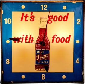 Drink Barq's It's Good With Food Electric Light Up Pam Clock