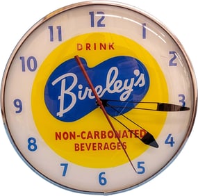 15" Bireley's Soda Drink Non- Carbonated Beverages Electric Light Up Pam Clock