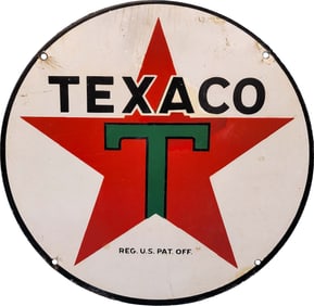15" Texaco Single Sided Porcelain Sign