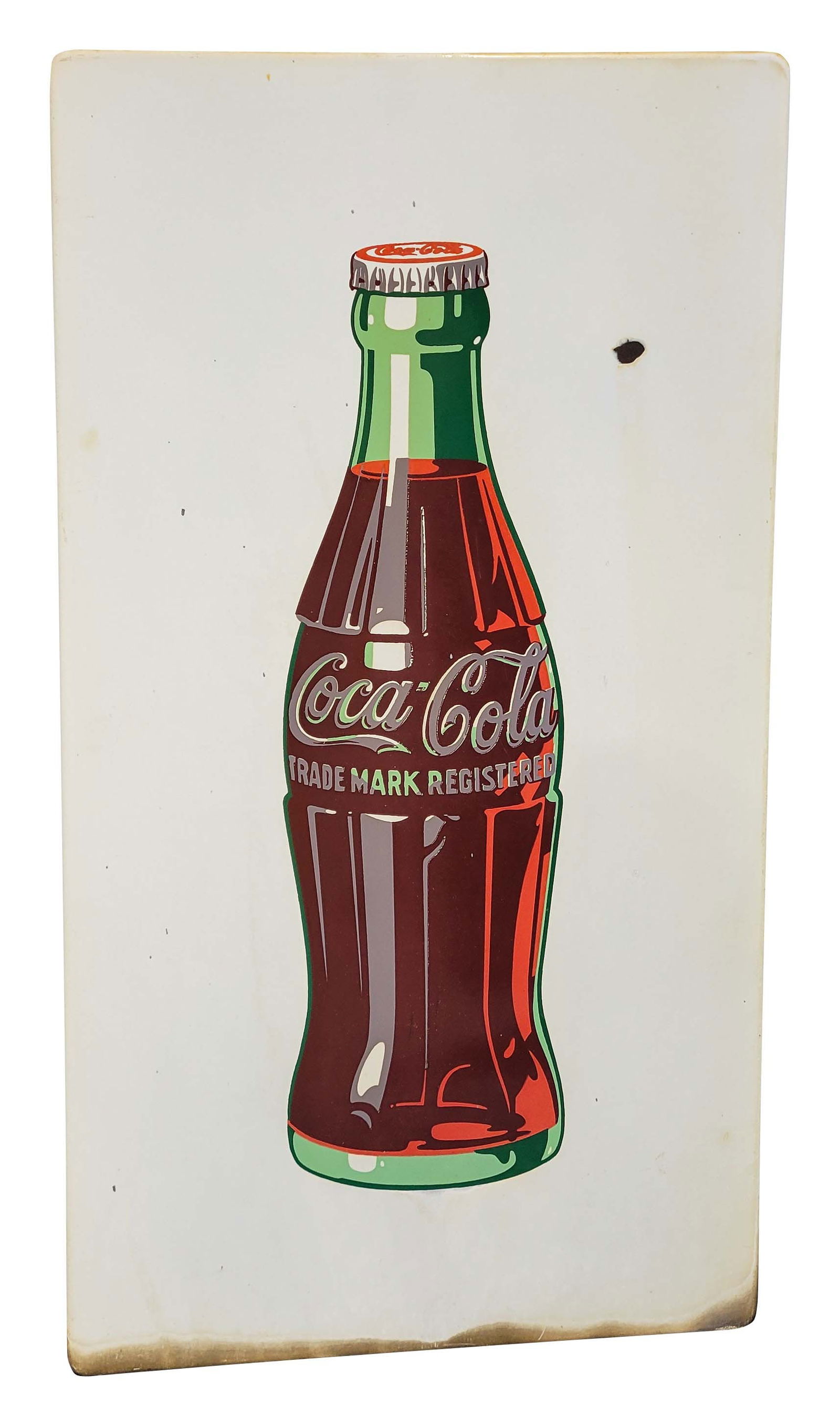 Coca-Cola Single Sided Porcelain Sign w/Bottle (1 of 2)