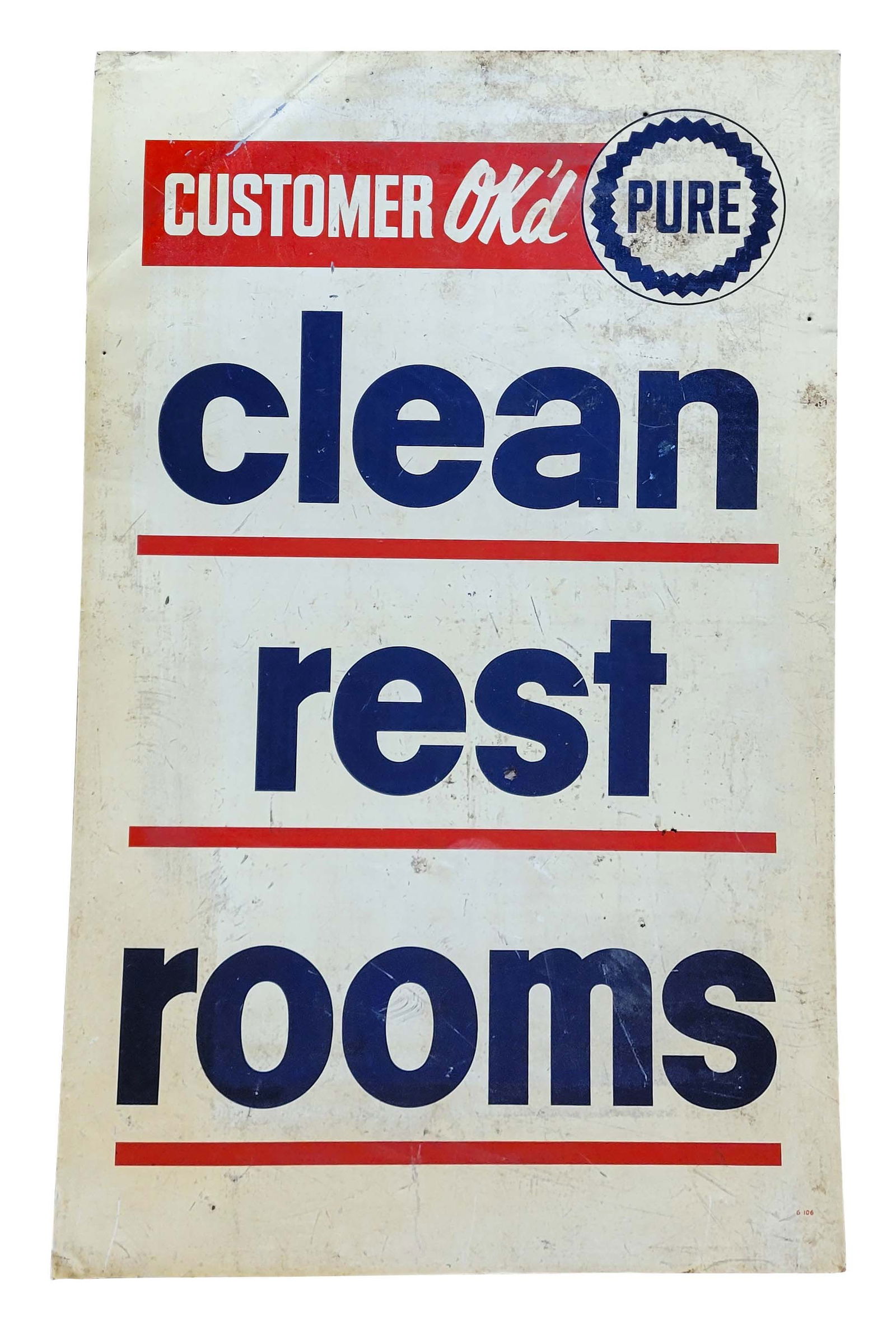 Pure Customer Ok'd Clean Rest Rooms SST Sign w/ Logo (1 of 2)
