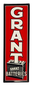 1961 Grant Batteries Embossed SST Sign