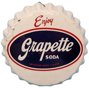 18.5" Grapette Bottle Cap Sign