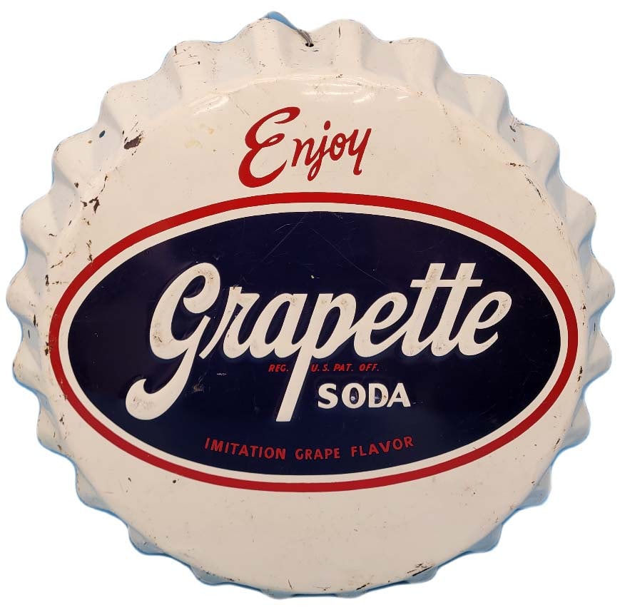18.5" Grapette Bottle Cap Sign (1 of 4)