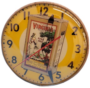 14.5" Virgina Brand Fine Oil Electric Light Up Pam Clock