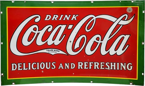 1932 Drink Coca-Cola Drink Delicious and Refreshing DSP Sign