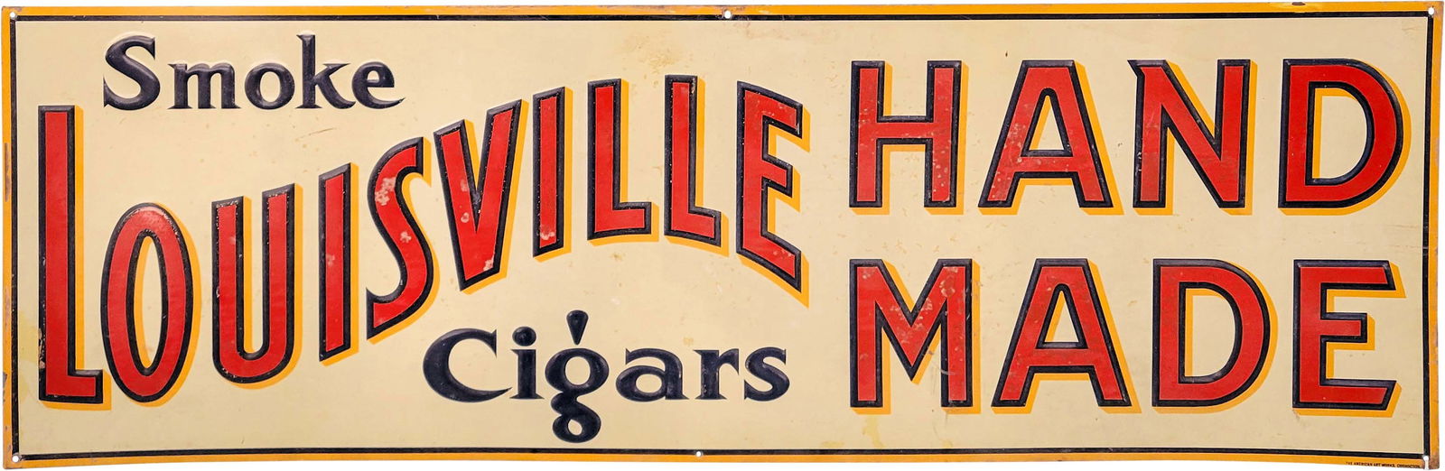 Smoke Louisville Hand Made Cigars Embossed Tin Sign (1 of 2)