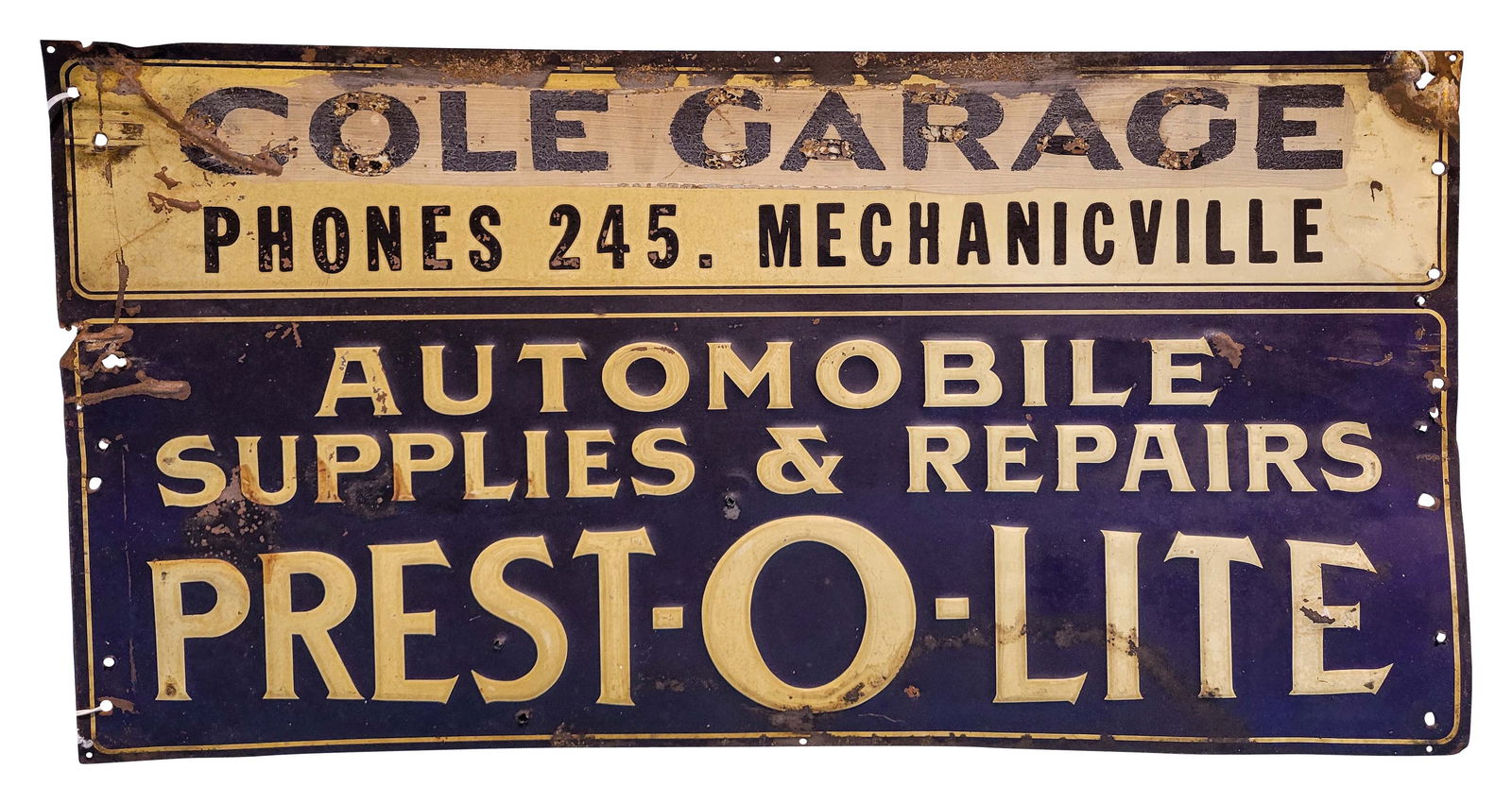 Prest-O-Lite Embossed Tin Sign (1 of 2)