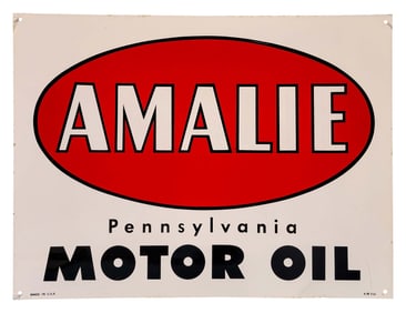 Amalie Pennsylvania Motor Oil Single Sided Tin Sign
