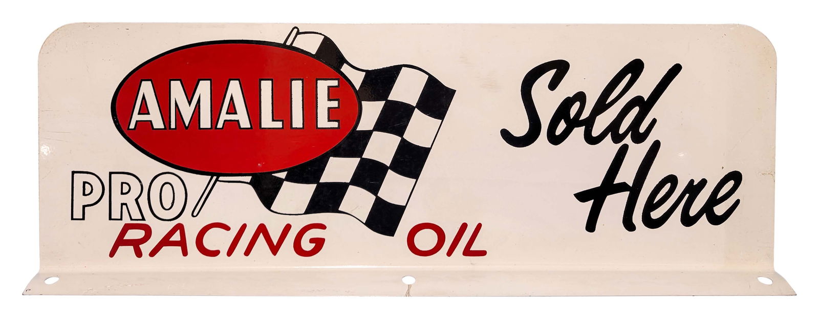 Amalie Pro Racing Oil Sold Here DST Sign w/ Checker Flag Logo (1 of 2)