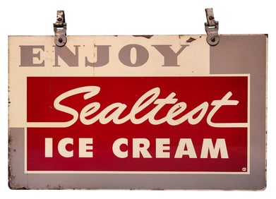 Enjoy Sealtest Ice Cream Double Sided Metal Hanging Sign