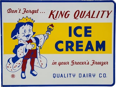 King Quality Ice Cream Metal Flange Sign