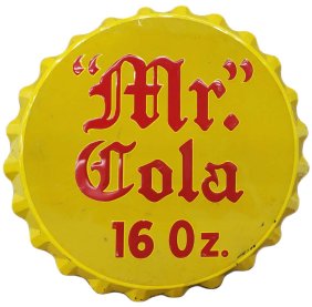 39" Mr. Cola 16Oz Bottle Cap Sign