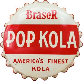 39" Braser Pop Kola Bottle Cap Sign