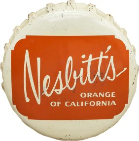 36" Nesbitt's Orange of California Bottle Cap Sign