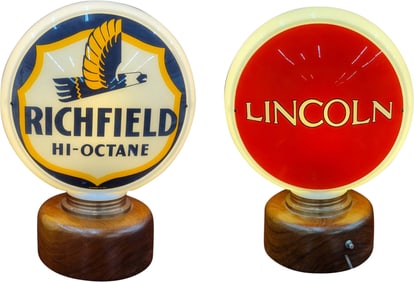 Richfield Hi-Octane 1988 13.5" Lens and Lincoln Fantasy lens on Narrow Gas Pump Globe Body w/