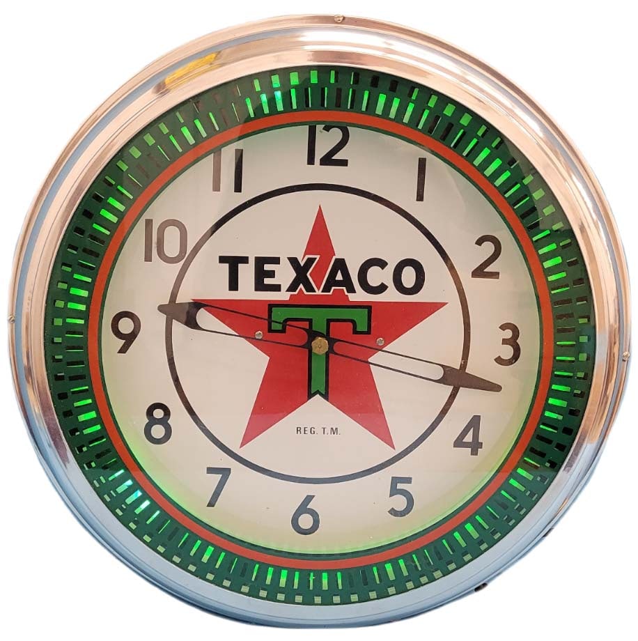 20" Contemporary Texaco Spinner Neon Electric Light Up Clock (1 of 3)
