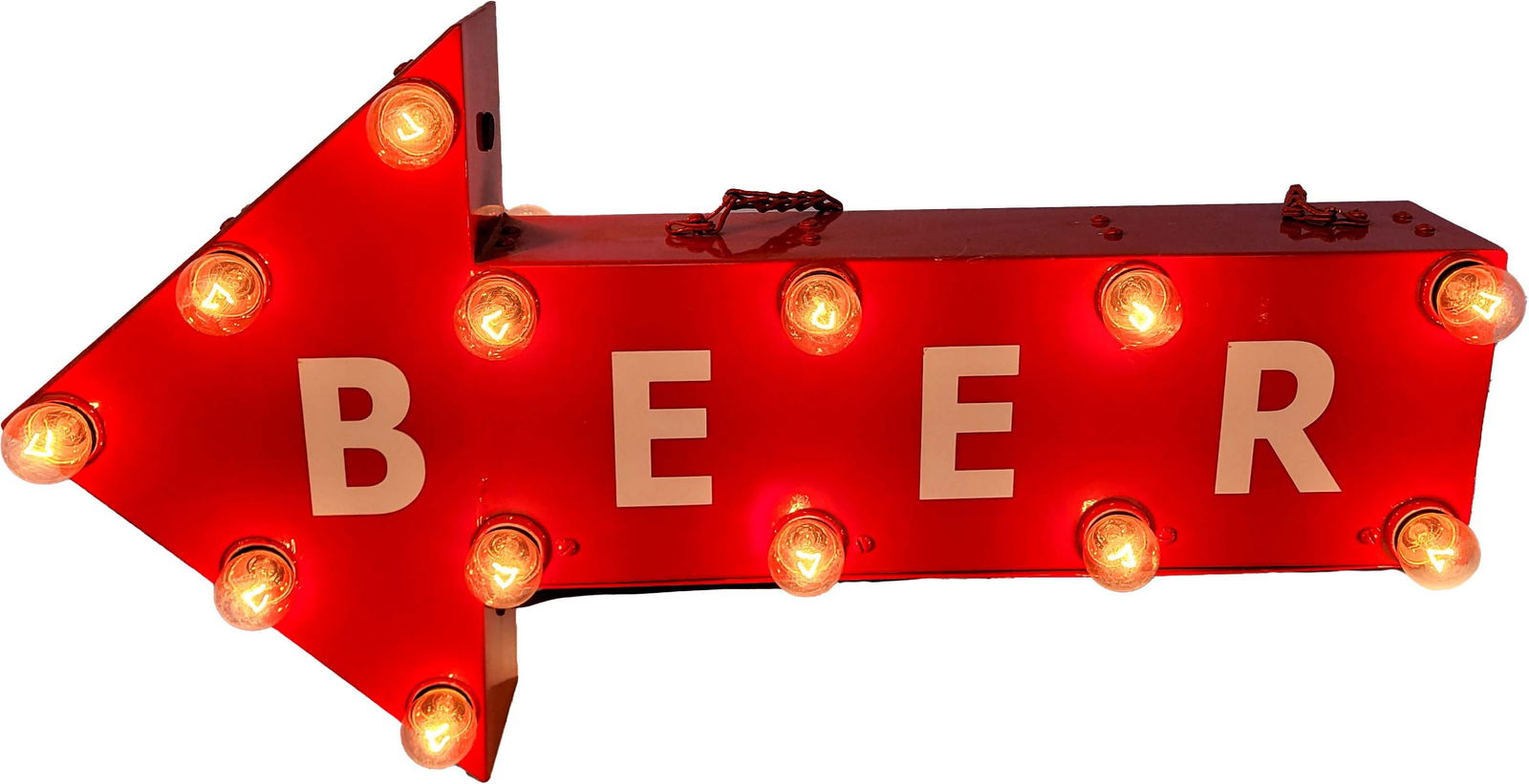 Double Sided Hanging Metal Beer Light Up Arrow Sign (1 of 3)