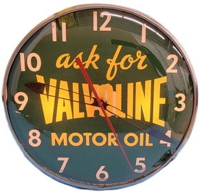 14.5" Ask For Valvoline Motor Oil Electric Light Up Pam Clock