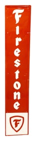 Firestone Single Sided Embossed Tin Vertical Sign
