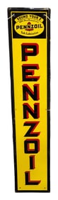 1961 Pennzoil Safe Lubrication Vertical SST Sign w/ Logo
