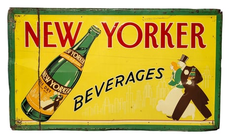 New Yorker Beverages Single Sided Metal Embossed Sign