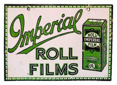 Imperial Roll Films Double Sided Porcelain Sign